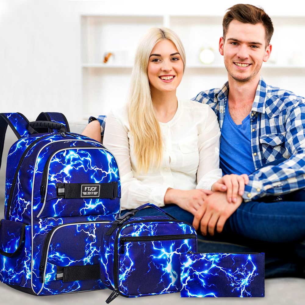 3 pièces Lightning garçons sac - School Backpack Teen avis et prix